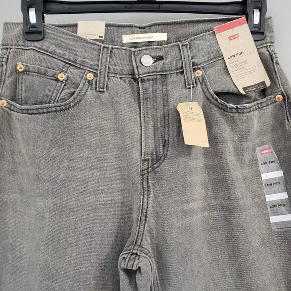 NEW Levis Size 28,29 Womens Low Pro Straight Jean Gray Splatter Acid Wash‎ Bl - Picture 4 of 8